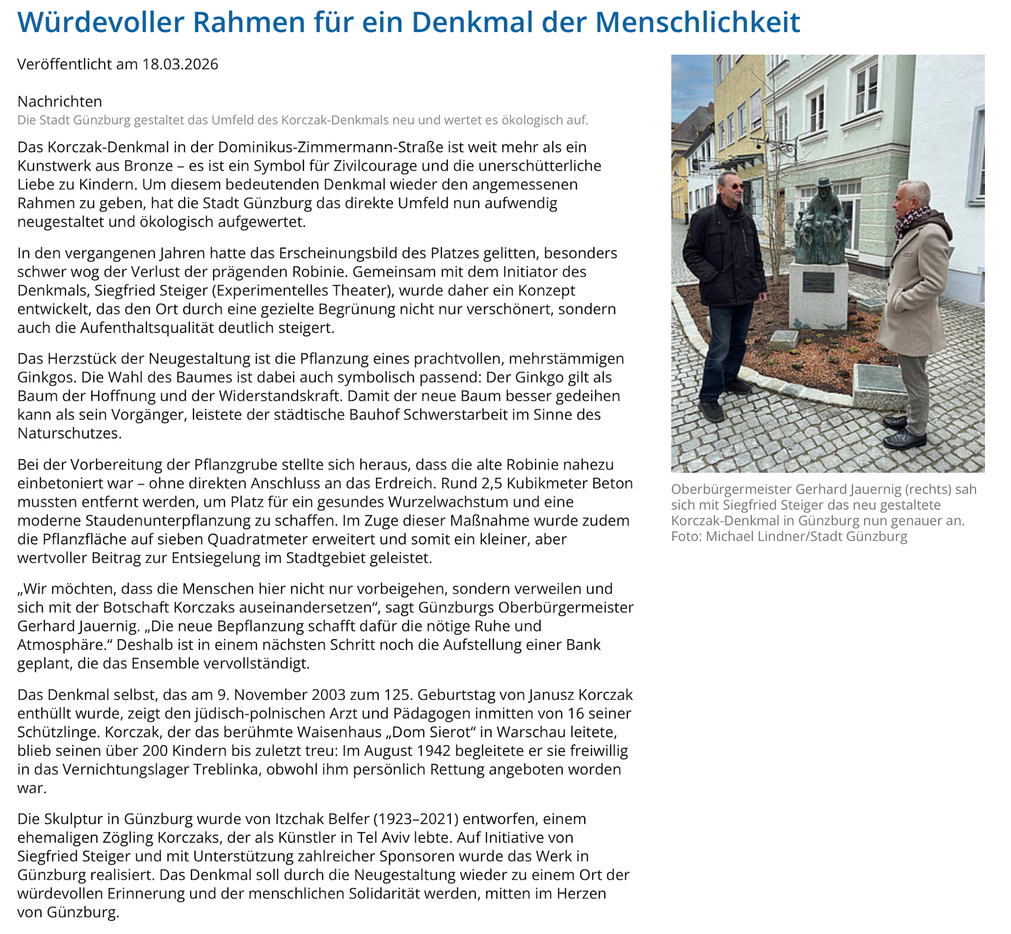 Quelle:Der Beitrag ist nachzulesen unter: https://www.myheimat.de/guenzburg/c-kultur/wuerdevoller-rahmen-fuer-ein-denkmal-der-menschlichkeit_a3599693